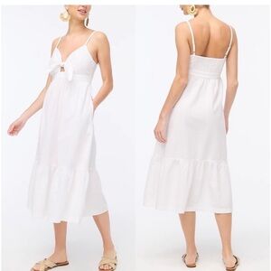 JCrew Factory White Seersucker Dress. Size 6.